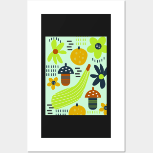 Colorful veggies and flowers Posters and Art